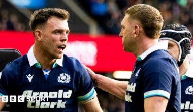 Ben White and Finn Russell of Scotland