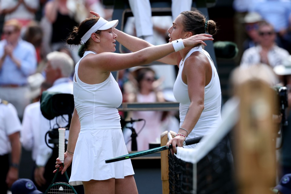 Despite a fiery match, Sabalenka and Anisimova shared a hug at the net at the end of the semi-final clash
