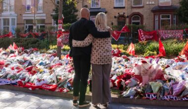 Michael Edwards, Andy Robertson and Arne Slot lay tributes to Diogo Jota and Andre Silva at Anfield