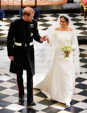 Owen Humphries - WPA Pool/Getty Prince Harry and Meghan Markle depart following their wedding at St. George's Chapel at Windsor Castle on May 19, 2018.
