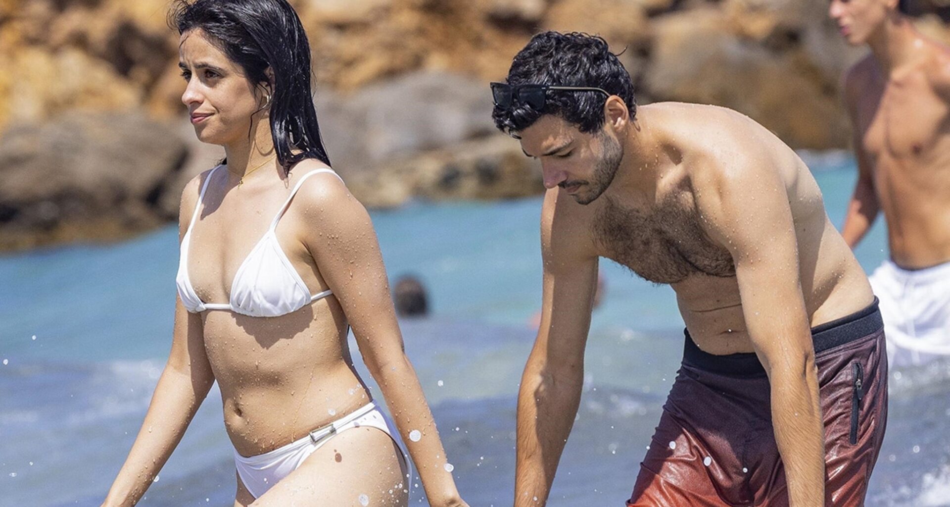 Camila Cabello & BF Henry Junior Chalhoub on Beach in Ibiza