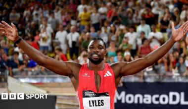 American sprinter Noah Lyles