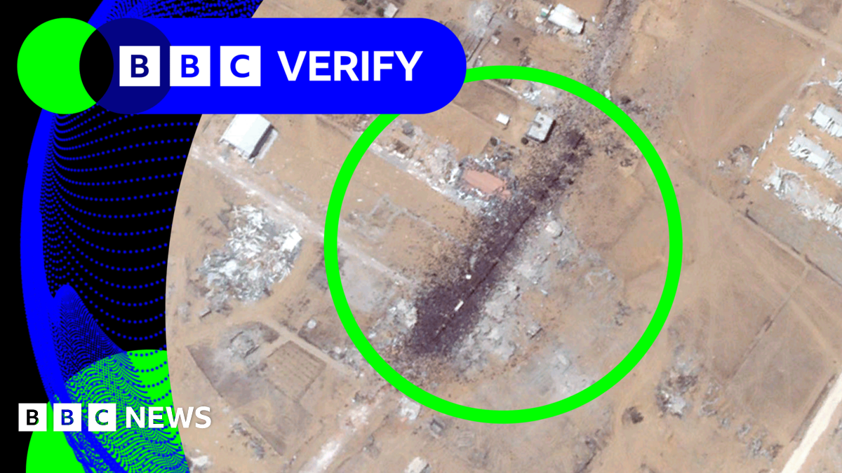 BBC Verify Live: Satellite image shows crowds surrounding Gaza aid trucks