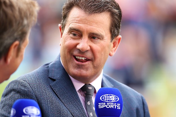 Mark Taylor commentating for Nine.