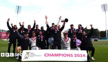 Surrey celebrate winning the 2024 County Championship