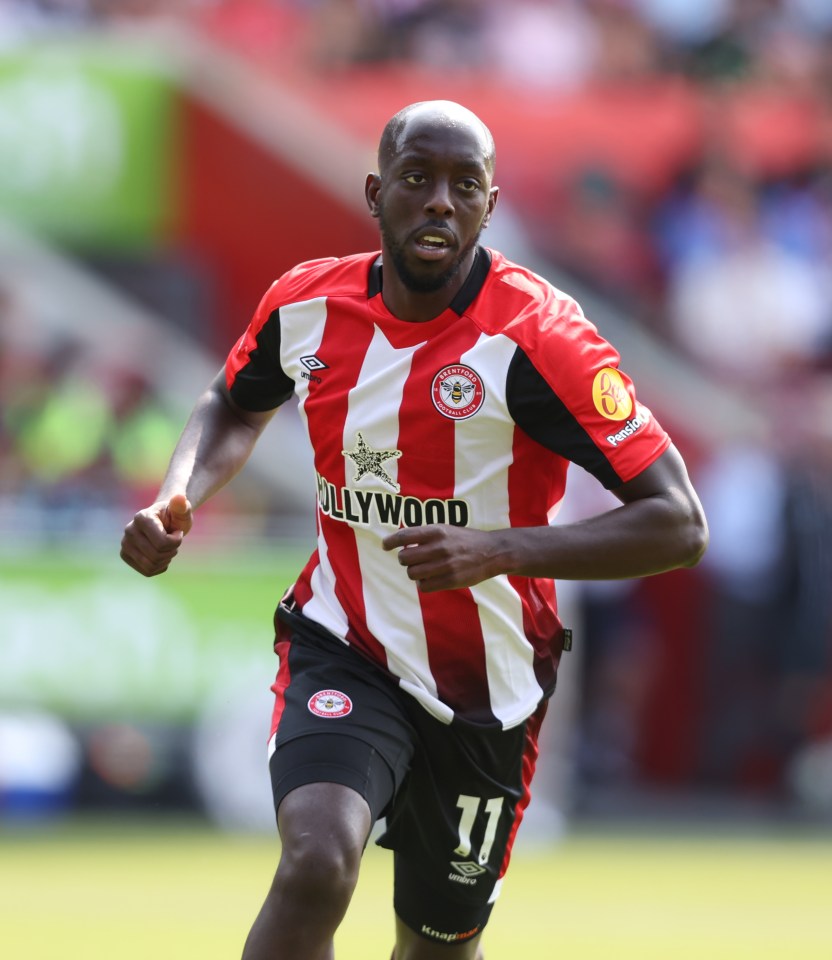 Brentford's Yoane Wissa playing soccer.