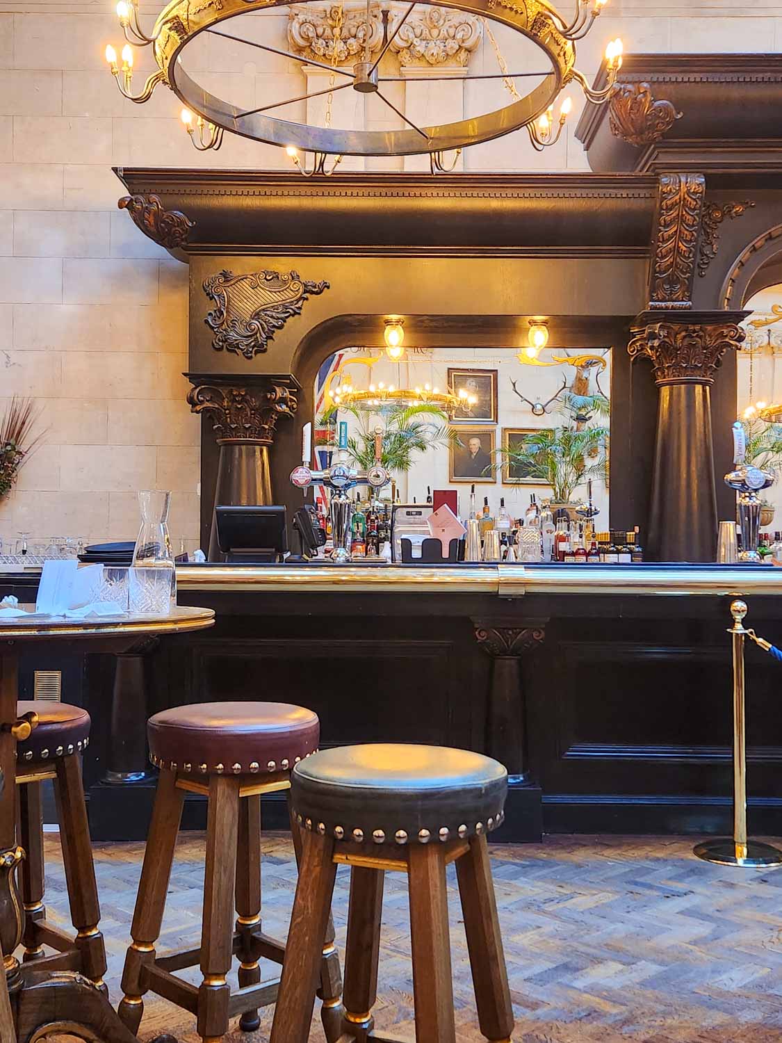 View of the bar at Cosy Club - one of the unusual places to eat in Bristol with kids
