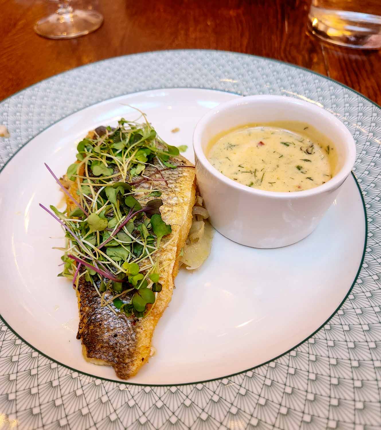 Sea bass at Cosy Club restaurant during a visit to Bristol with kids