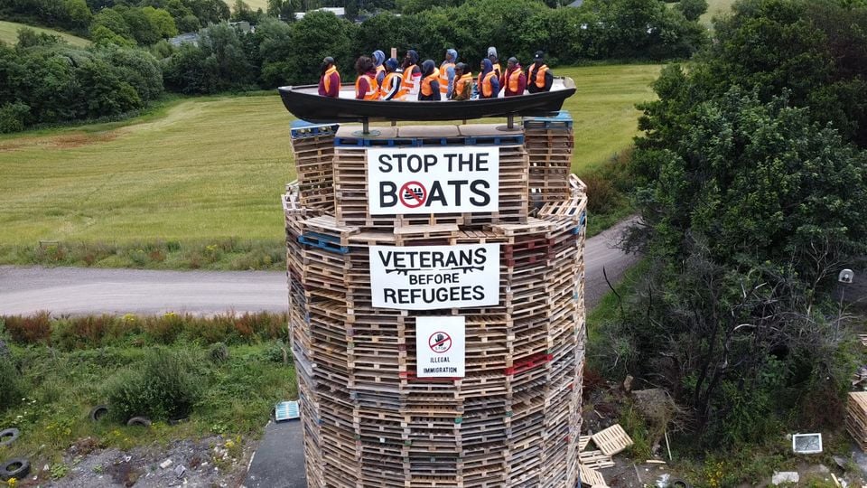 The bonfire in Moygashel with its ‘sickening’ depiction of  refugees