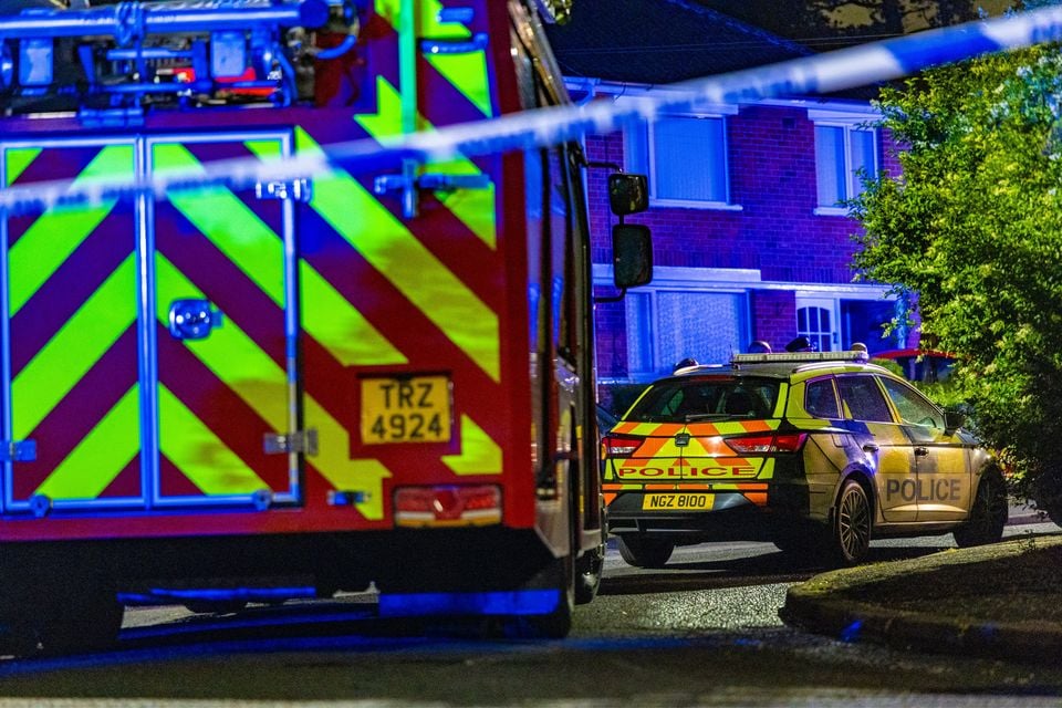 The scene of the house fire in Erinvale Avenue, south Belfast. Photo: Kevin Scott