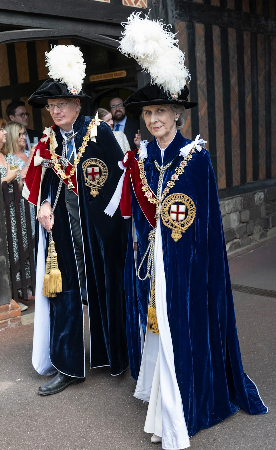 Prince Richard, Duke of Gloucester and Birgitte, Duchess of Gloucester attend the Order of the Garter service at St George's Chapel, Windsor Castle on June 16, 2025 in Windsor, England