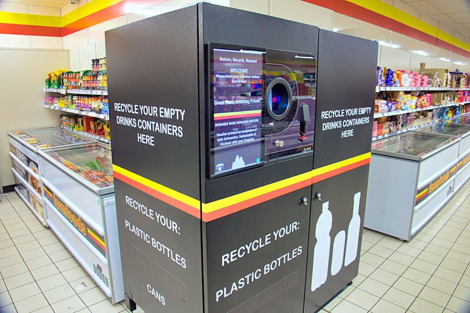 A plastic bottle return scheme machine in Scotland. (PA)