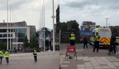 Police cordon around Centenary Square in Birmingham.