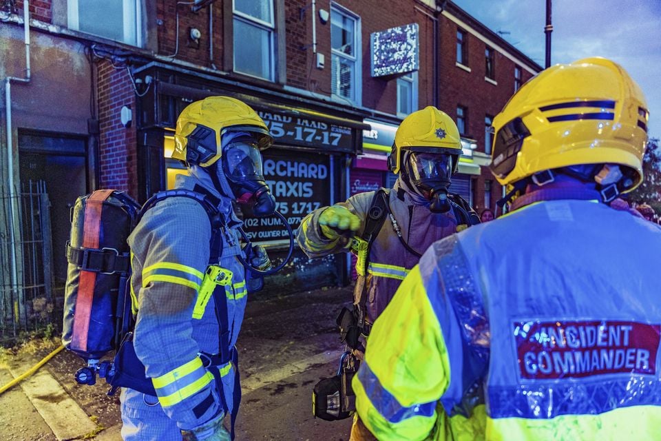 Firefighters at the scene of a flat fire on the Antrim Road in north Belfast on July 25th 2025 (Photo by Kevin Scott)