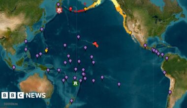 Widespread tsunami warnings after magnitude 8.8 quake off Russia east coast