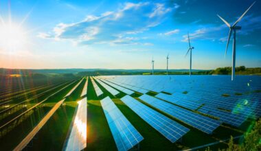 Illustration of China's record-breaking solar and wind energy installations. Image generated by AI.