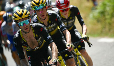 Simon Yates, Sepp Kuss and Jonas Vingegaard at the Tour de France