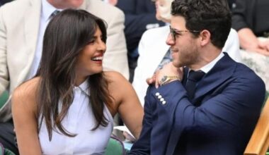 Priyanka Chopra attends the Wimbledon Championship in London..