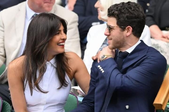 Priyanka Chopra attends the Wimbledon Championship in London..