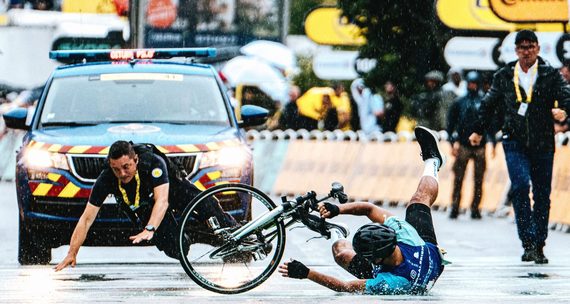 Do not ride on the course if you are not a Tour de France rider