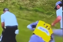 Raging LIV Golf star stamps on his bag after missed cut at The Open