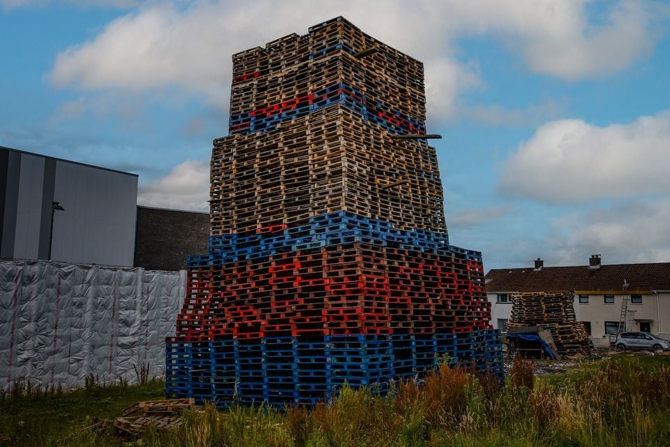 The Clonduff bonfire prior to being lit on the Eleventh Night