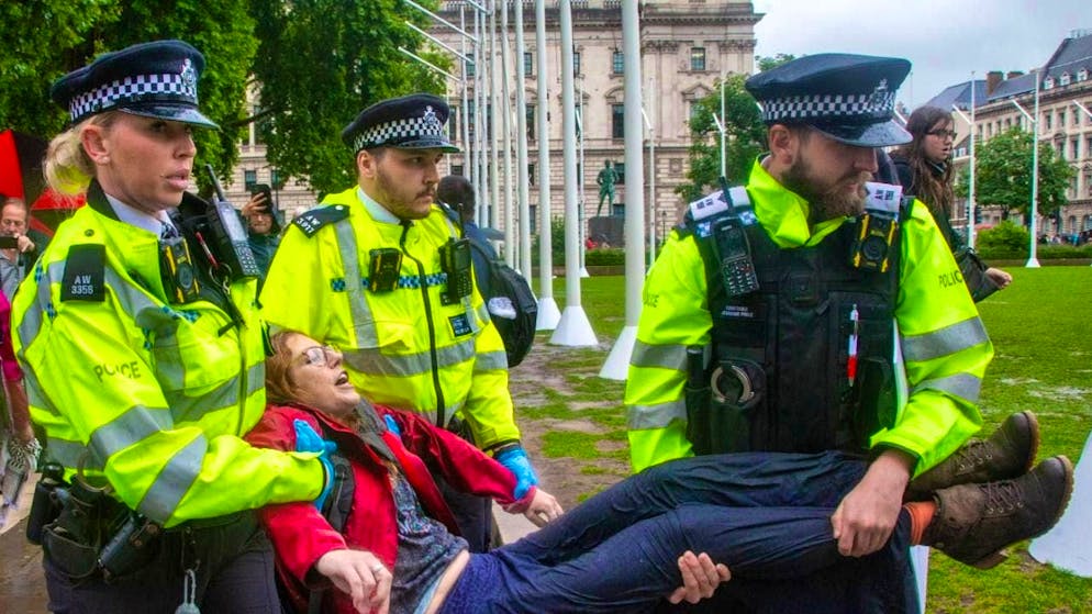 British police arrested more than 100 people at pro-Palestinian protests.