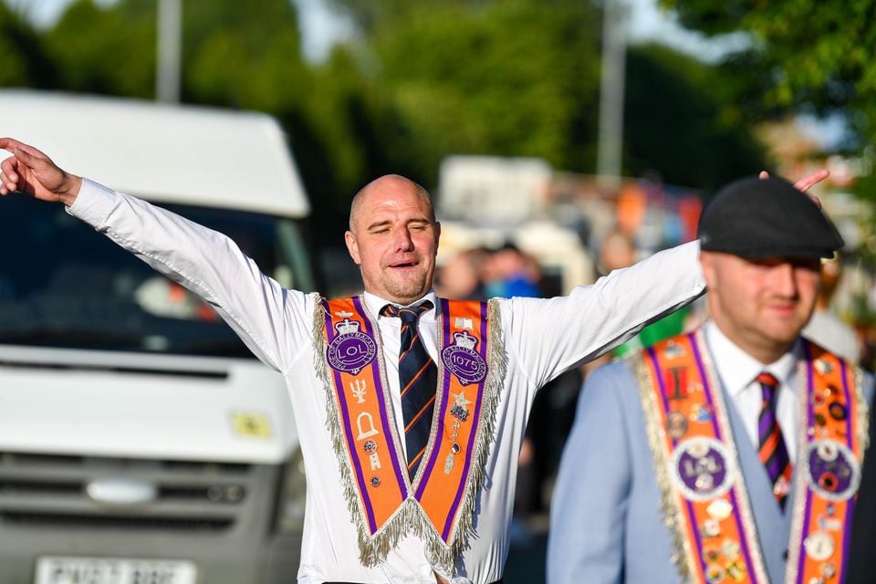 The Annual Somme Parade passing through East Belfast on Monday Evening.  Photo - Andrew McCarroll/ Pacemaker Press