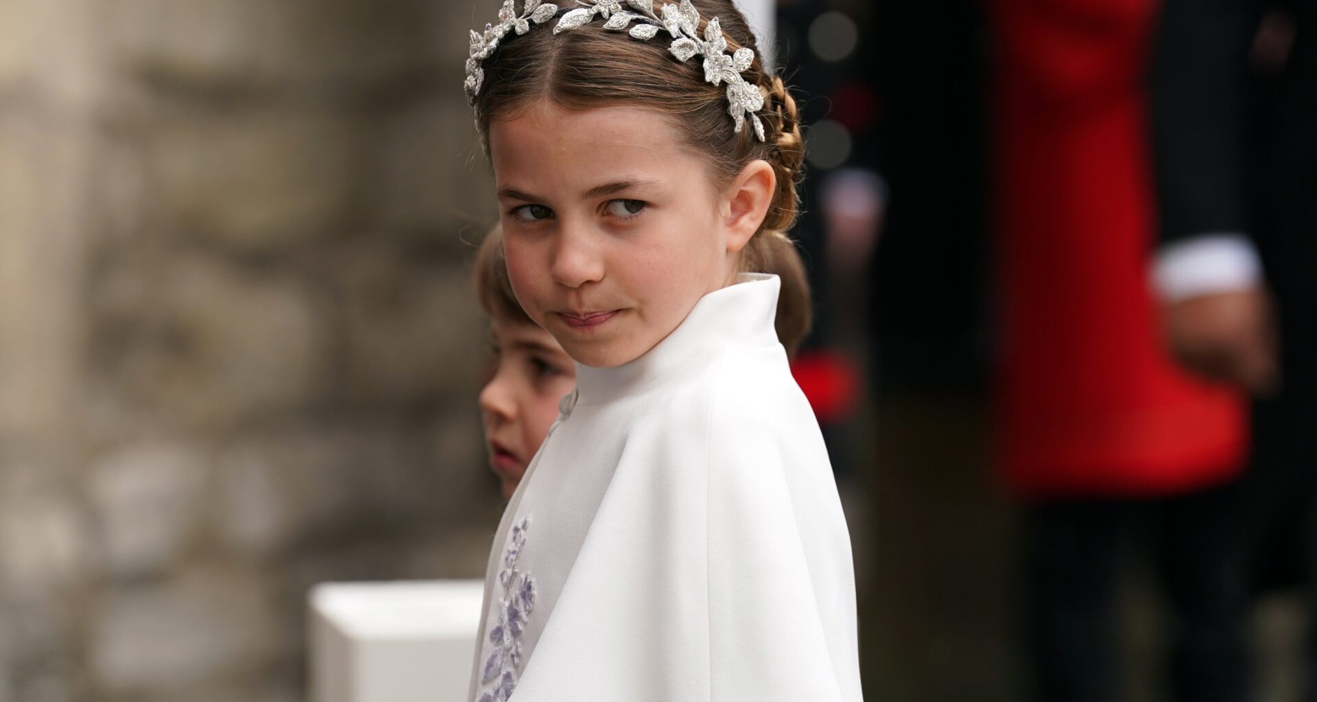 Princess Charlotte and Prince Louis arriving at Westminster Abbey, central London, ahead of the coronation ceremony of King Charles III and Queen Camilla on May 6, 2023