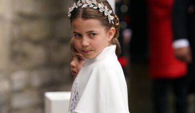 Princess Charlotte and Prince Louis arriving at Westminster Abbey, central London, ahead of the coronation ceremony of King Charles III and Queen Camilla on May 6, 2023