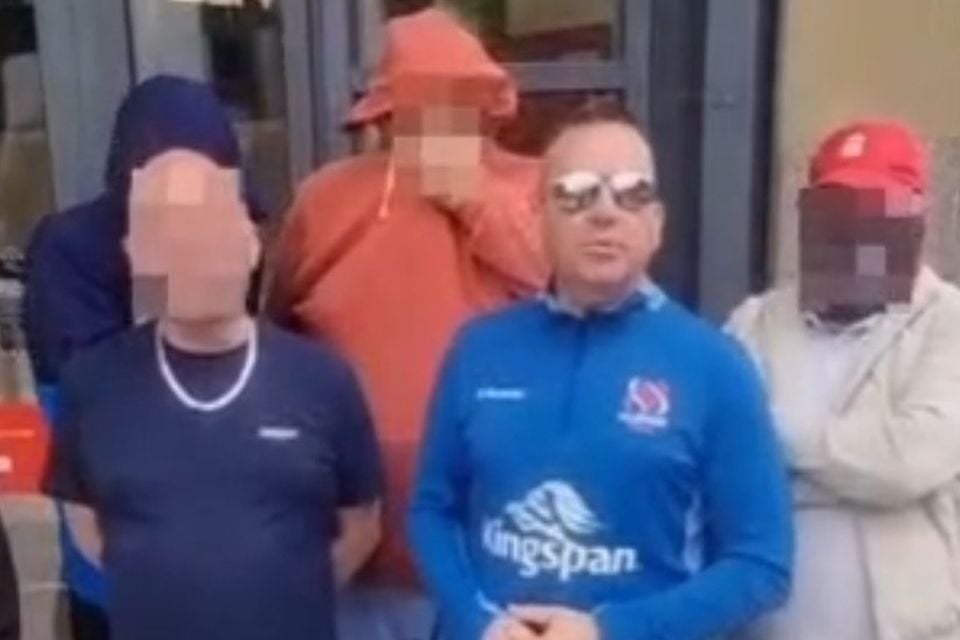 Glen Kane and his friends after his court appearance