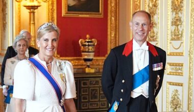 Sophie, Duchess of Edinburgh, Wears the Aquamarine Tiara for the French State Banquet at Windsor Castle