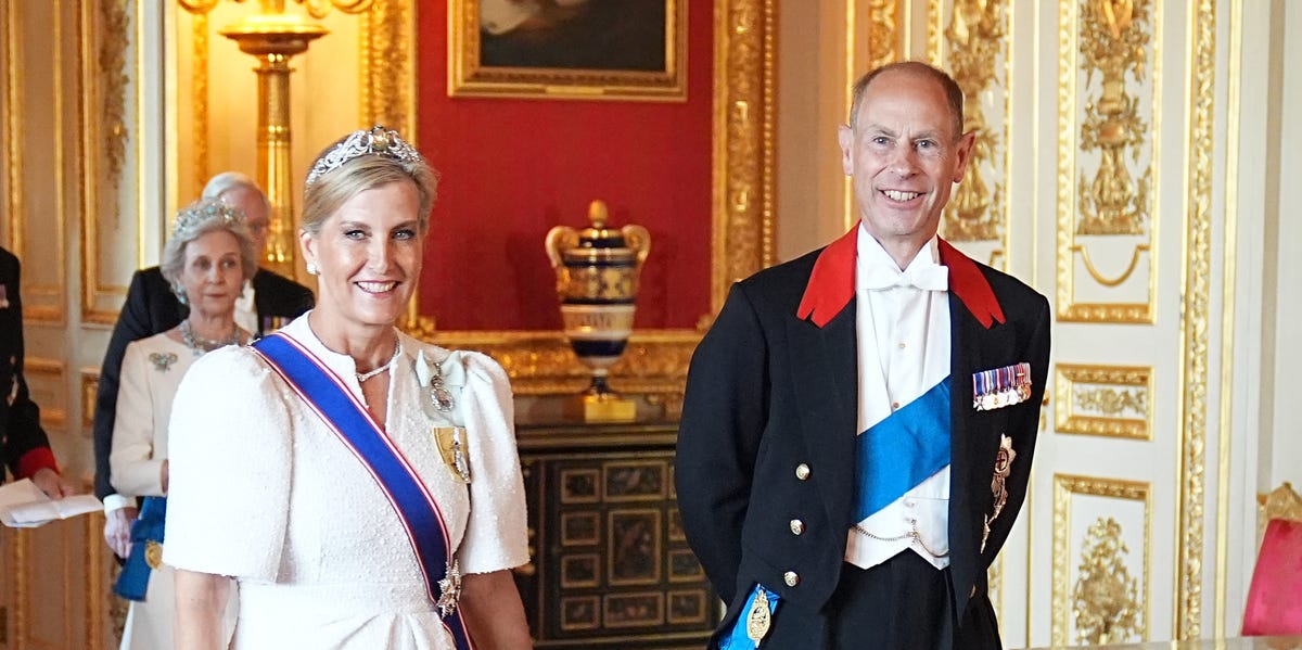 Sophie, Duchess of Edinburgh, Wears the Aquamarine Tiara for the French State Banquet at Windsor Castle