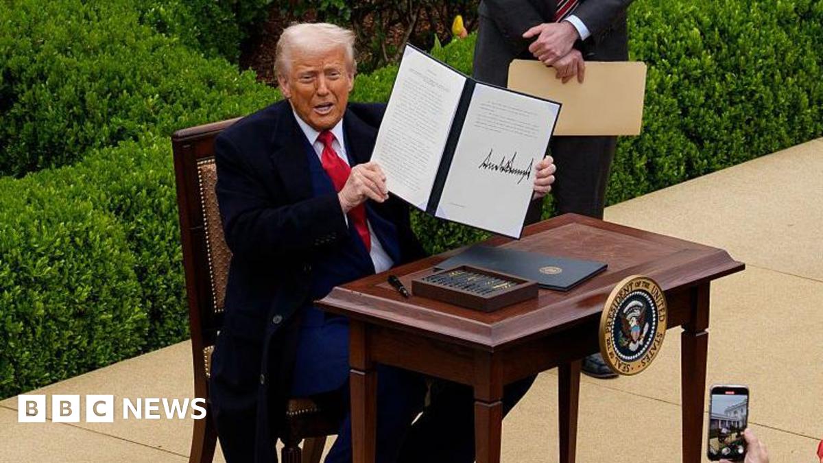 US President Donald Trump announces tariffs at the White House in April