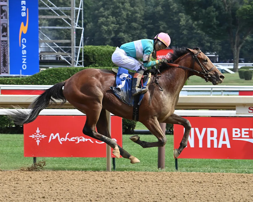Dr. Agnes, out of champion Lady Eli, wins his debut under Jose Ortiz for trainer Cherie DeVauxNYRA&sol;Coglianese Photo