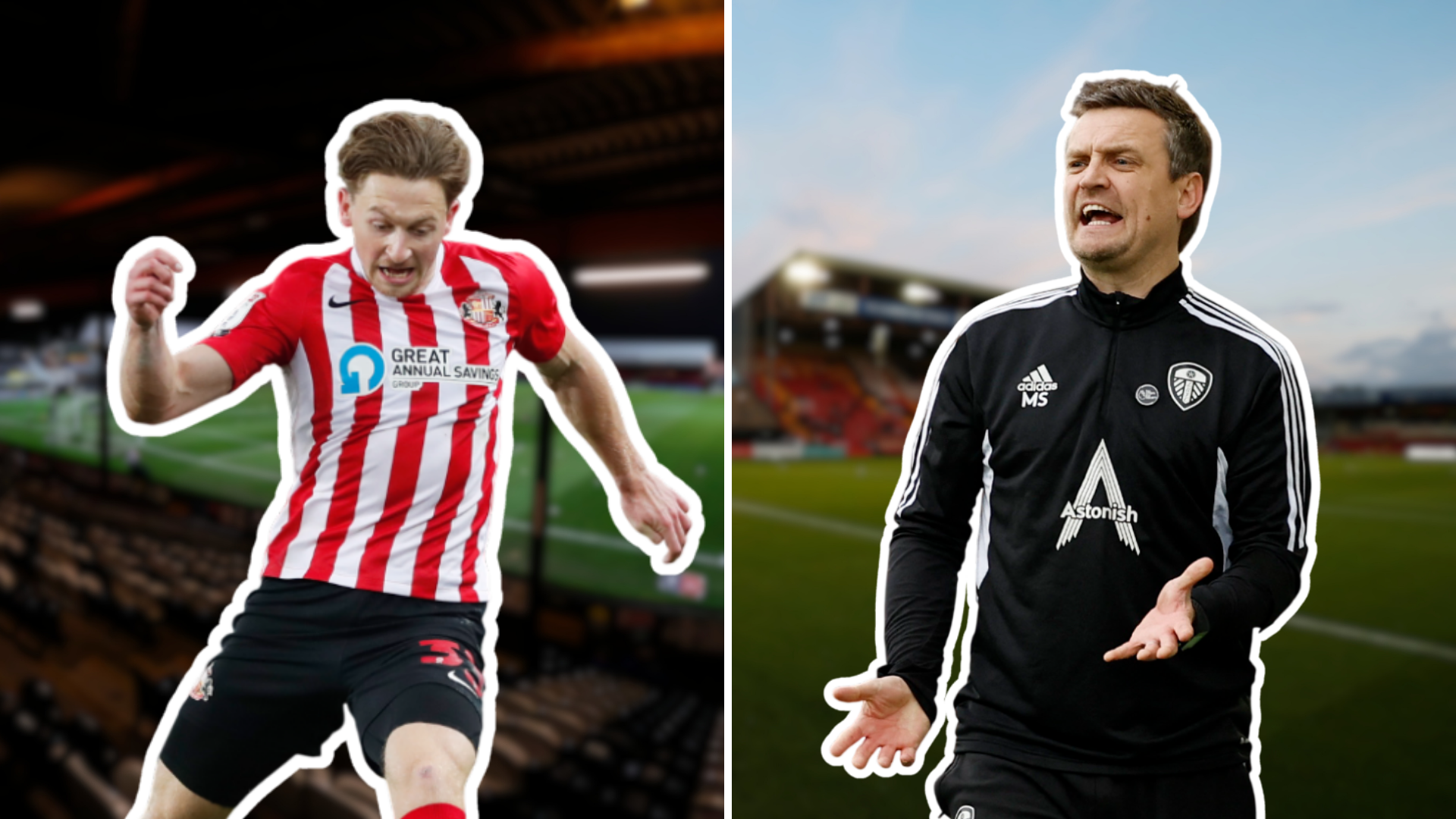 Denver Hume Grimsby Town and Michael Skubala Lincoln City