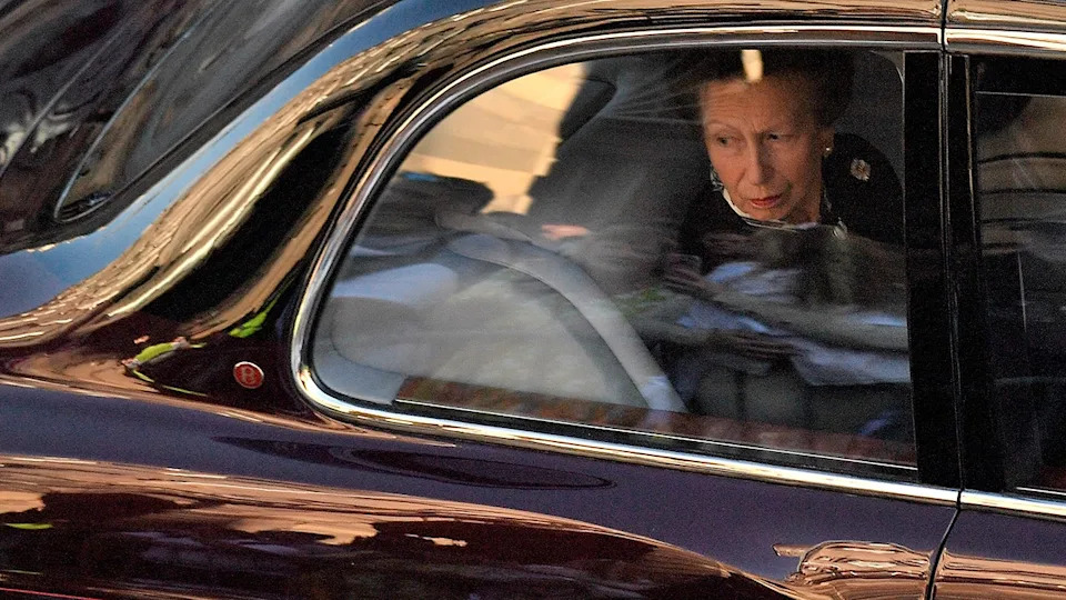 Princess Anne in a car