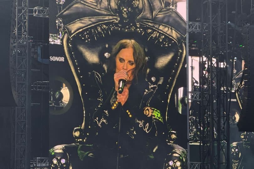 Ozzy Osbourne on his black winged throne