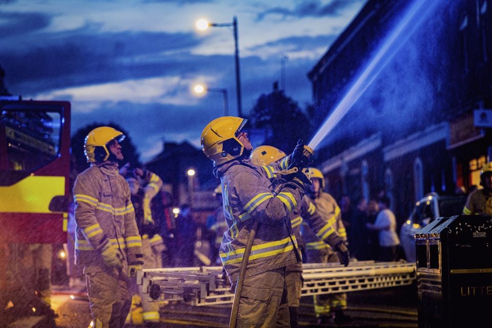 Firefighters at the scene of a flat fire on the Antrim Road in north Belfast on July 25th 2025 (Photo by Kevin Scott)