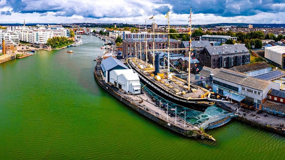 The SS Great Britain in dry dock in Bristol.