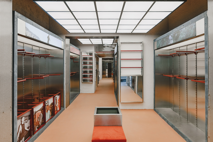 modular steel display systems outline el departamento's sportswear store in barcelona