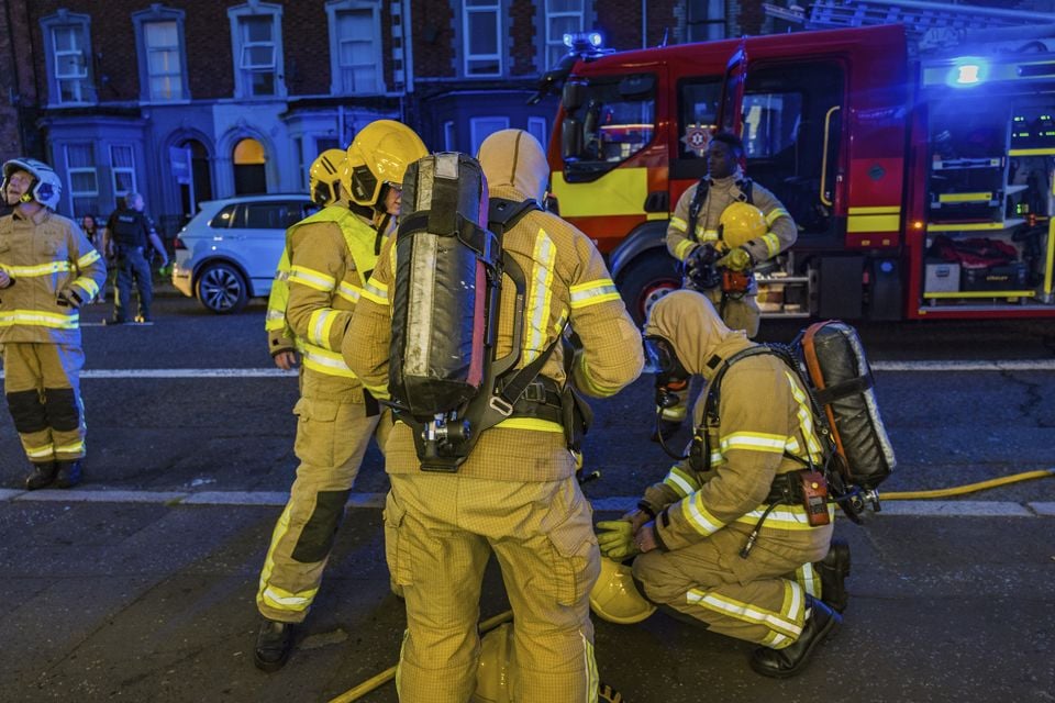 Firefighters at the scene of a flat fire on the Antrim Road in north Belfast on July 25th 2025 (Photo by Kevin Scott)