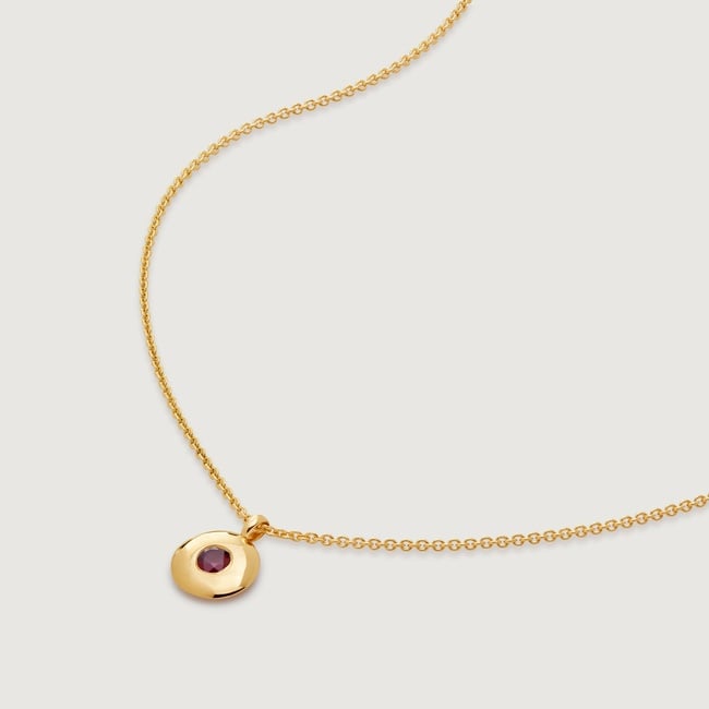 Gold Vermeil January Birthstone Chain Necklace - Red Garnet