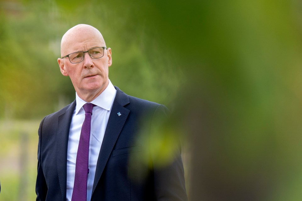 John Swinney at a business park in Glasgow.