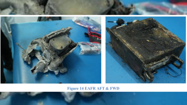 Flight data was preserved in forward Enhanced Airborne Flight Recorder (EAFR)