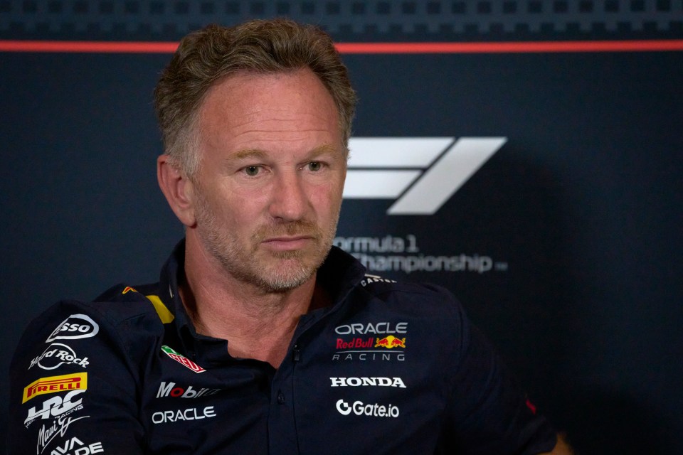 Christian Horner, former Red Bull team principal, at a news conference.
