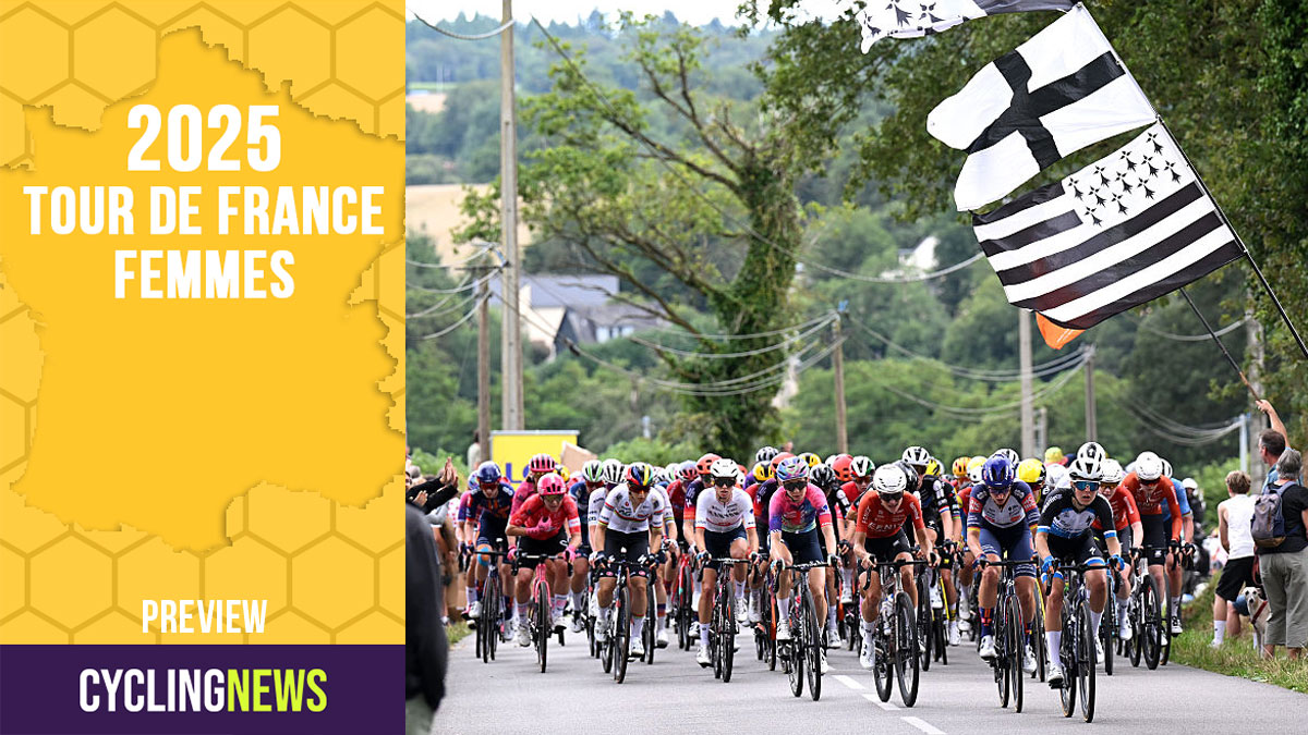PLUMELEC, FRANCE - JULY 26: (L-R) Cecilie Uttrup Ludwig of Denmark and Team CANYON//SRAM zondacrypto, Franziska Koch of Germany and Team Picnic PostNL and a general view of the peloton competing during the 4th Tour de France Femmes 2025, Stage 1 a 78.8km stage from Vannes to Plumelec / #UCIWWT / on July 26, 2025 in Plumelec, France. (Photo by Szymon Gruchalski/Getty Images)