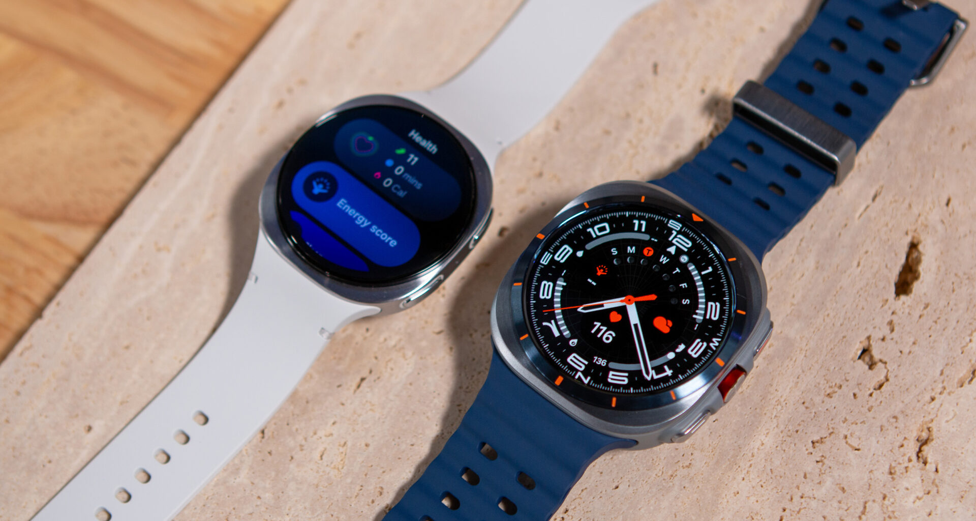 Samsung Galaxy Watch 8 next to Watch Ultra (2025) hands-on