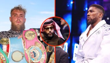 Jake Paul holds five titles at the top of the Empire State Building split with Anthony Joshua moments before his title fight against Daniel Dubois ...