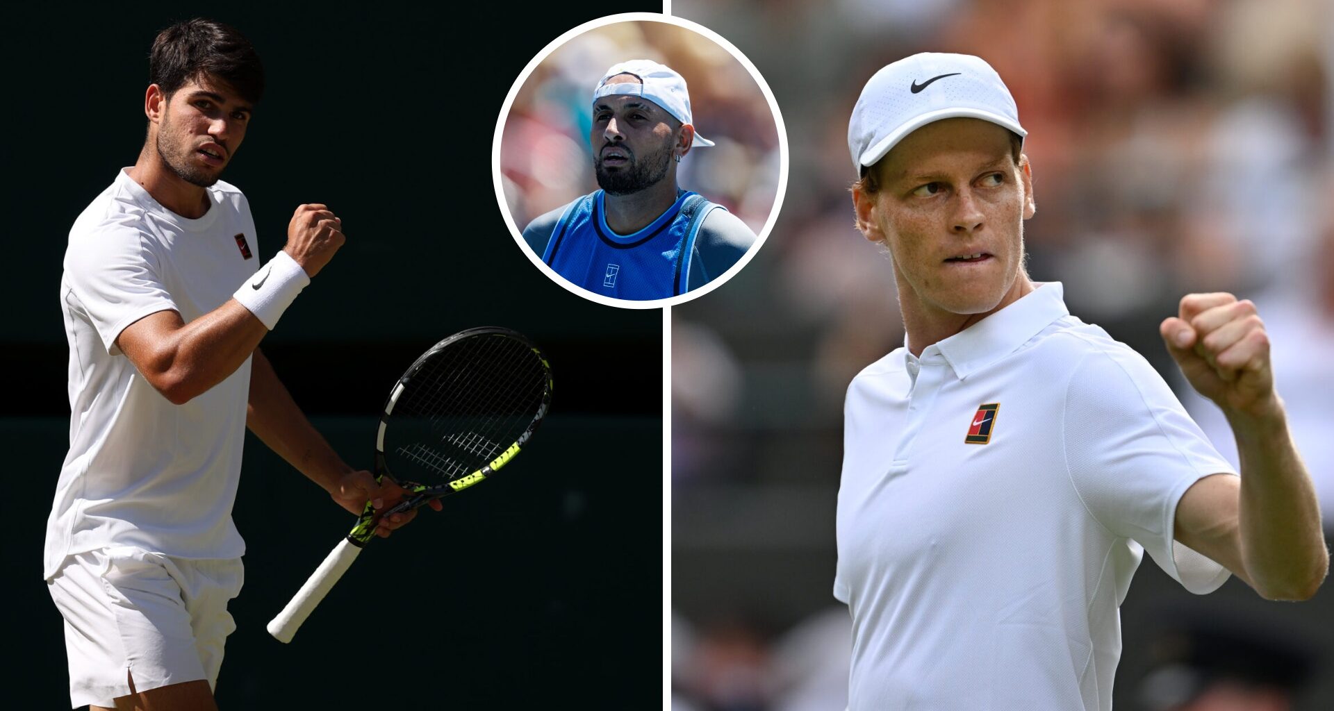 Nick Kyrgios predicts who he thinks will win the Wimbledon final between Carlos Alcaraz and Jannik Sinner